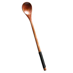 Cucchiaio di legno di alta qualità cucchiaio da cucina cucchiaio a manico lungo cucchiaio da caffè domestico strumento da cucina punto lungo lo stock può essere all'ingrosso