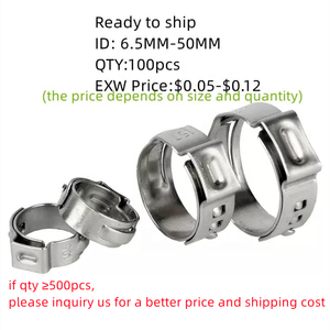 6.5-50mm ID SS304 in acciaio inox piccolo Stepless Cinsh Cinch anello crimpatura pizzico singolo un orecchio morsetto per impianto idraulico automobilistico - Product Image 6