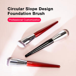 Pinceau de contour incliné à manche en bois, marque privée, professionnel, sans cruauté, pour usage quotidien - Product Image 4