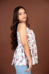 Exclusivo Meher Blush Garden, Blusa para Mujer Estilo Peplum, Tejido Transpirable, Sin Arrugas, Secado Rápido, para Fiestas, Oficina y Uso Diario - Product Image 4