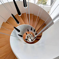 VIKO Vente à chaud Escalier incurvé de style nordique en chêne avec cadre en acier blanc Design minimaliste