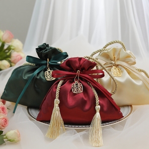 Bolsa <span class=keywords><strong>de</strong></span> Dulces <span class=keywords><strong>de</strong></span> Satén Hecha a Mano con Borla, Bolsa <span class=keywords><strong>de</strong></span> Regalo <span class=keywords><strong>de</strong></span> Boda Portátil, Decoraciones Personalizadas al por Mayor - Product Image 3