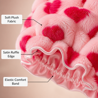Bonnet de nuit en peluche douce avec oreilles d'ours pour femmes, accessoire de soin des cheveux pour tresses et cheveux bouclés
