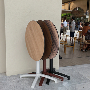 Tables pliantes carrées modernes en bois HPL stratifié pour extérieur, idéales pour cuisine, restaurant, café – Offre spéciale - Product Image 4