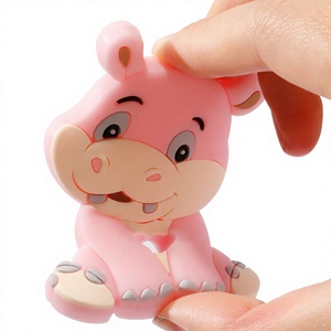 Mordedor de Hipopótamo Adorable para Aliviar las Encías, de Silicona de Grado Alimenticio, Apto para Hervir en Agua, para Bebés de 0 a 24 Meses - Product Image 1