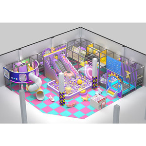Large School Cyberpunk <b>Indoor</b> Playground with <b>Slide</b> Ball Pool Rope Bridges Kids' Trampolines Carousel Go-kart 637sqm 6857sqft - Product Image 4