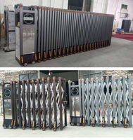 Porte rétractable automatique en acier inoxydable Porte de sécurité pliante d'usine d'école Barrière de trafic