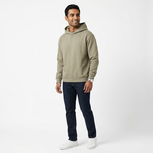 Sweat à capuche unisexe en molleton épais 100% coton brodé, idéal pour l'hiver, fabriqué au Pakistan - Product Image 1