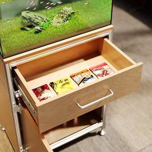 Mobile da Soggiorno con Profilo in Alluminio, Design Moderno e Minimalista, per Acquario e Credenza con Ripiani in Stile Oceanico - Product Image 3