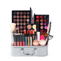 Kit de maquillage tout-en-un, ensemble cosmétique, fard à paupières, rouge à lèvres, anticernes, fond de teint, étui pour pinceaux, pour salon de beauté