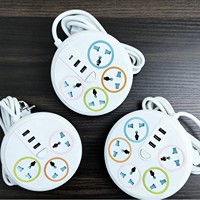 Multiprise industrielle personnalisable 2/3/5m universelle portable avec protection contre les surtensions et 4/5 ports USB 10A