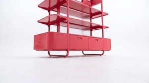 Cold-rolled Steel Double-sided Vietnam Knock-down Rectangular Vertical Newtek Heavy Duty, Adjustable Gondolla <b>Shelf</b> - Red - Product Image 3