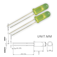 Lot de 1000 diodes LED F4 de 4 mm, lumière verte, rouge, jaune, à montage traversant, angle de vision de 30°, CRI 80, garantie de 3 ans
