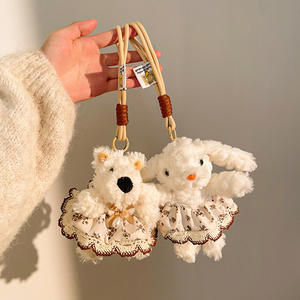 Adorable poupée de chien de dessin animé en peluche de coton doux Mini chiot porte-clés et breloque de sac accessoire mignon Mini chien peluche - Product Image 4