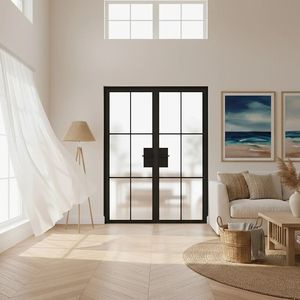 Porte double en acier sur mesure haut de gamme, style rétro français, pour <span class=keywords><strong>cuisine</strong></span>, balcon, intérieur, <span class=keywords><strong>salon</strong></span>, chambre, hôtel - Product Image 5