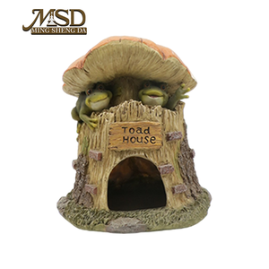 Casa Decorativa de Resina con Forma de Rana y <span class=keywords><strong>Sapo</strong></span>, Escultura con Techo de Hongo para Arte de Jardín y Adorno de Paisaje - Product Image 2