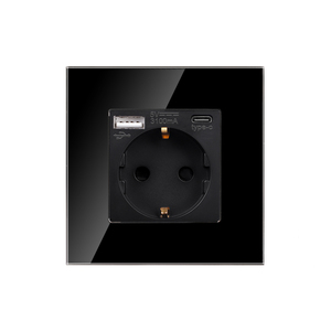 Bingoelec 16A Đức A + C cổng sạc nhanh thông minh điện cắm OEM Logo nhận dạng tường ổ cắm với 2 cổng sạc - Product Image 3