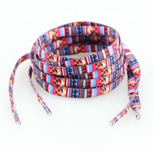 디자이너 재미 Shoestring 인쇄 로고 63 인치 그라데이션 무지개 신발 레이스 대량 녹색 얼룩덜룩 한 사용자 정의 신발 끈 운동화 - Product Image 1