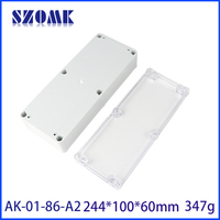 244*100*60MM PC ABS plastique extérieur boîte de jonction boîtes électriques boîtier de projet avec couvercle transparent transparent