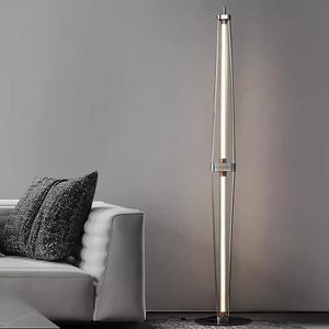 Lampe sur pied minimaliste en acier inoxydable, lumière LED, design moderne, éclairage pour salon, chambre à coucher, studio - Product Image 4