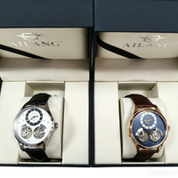Neuerscheinung Herren Doppel-Tourbillon Automatische Mechanische Uhr, Hochwertige Luxus-Geschäfts-Automatikuhr Wasserdichte Armbanduhr