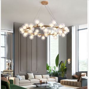 Hiện đại đơn giản ánh sáng khách sạn sang trọng moder hoa chất lượng cao kính foyer hình học thiết kế đèn chùm - Product Image 1