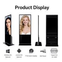Afficheur publicitaire numérique Android 13 4K de 55 pouces avec haut-parleur intégré, Wi-Fi, écran tactile sur pied pour intérieur et commerce