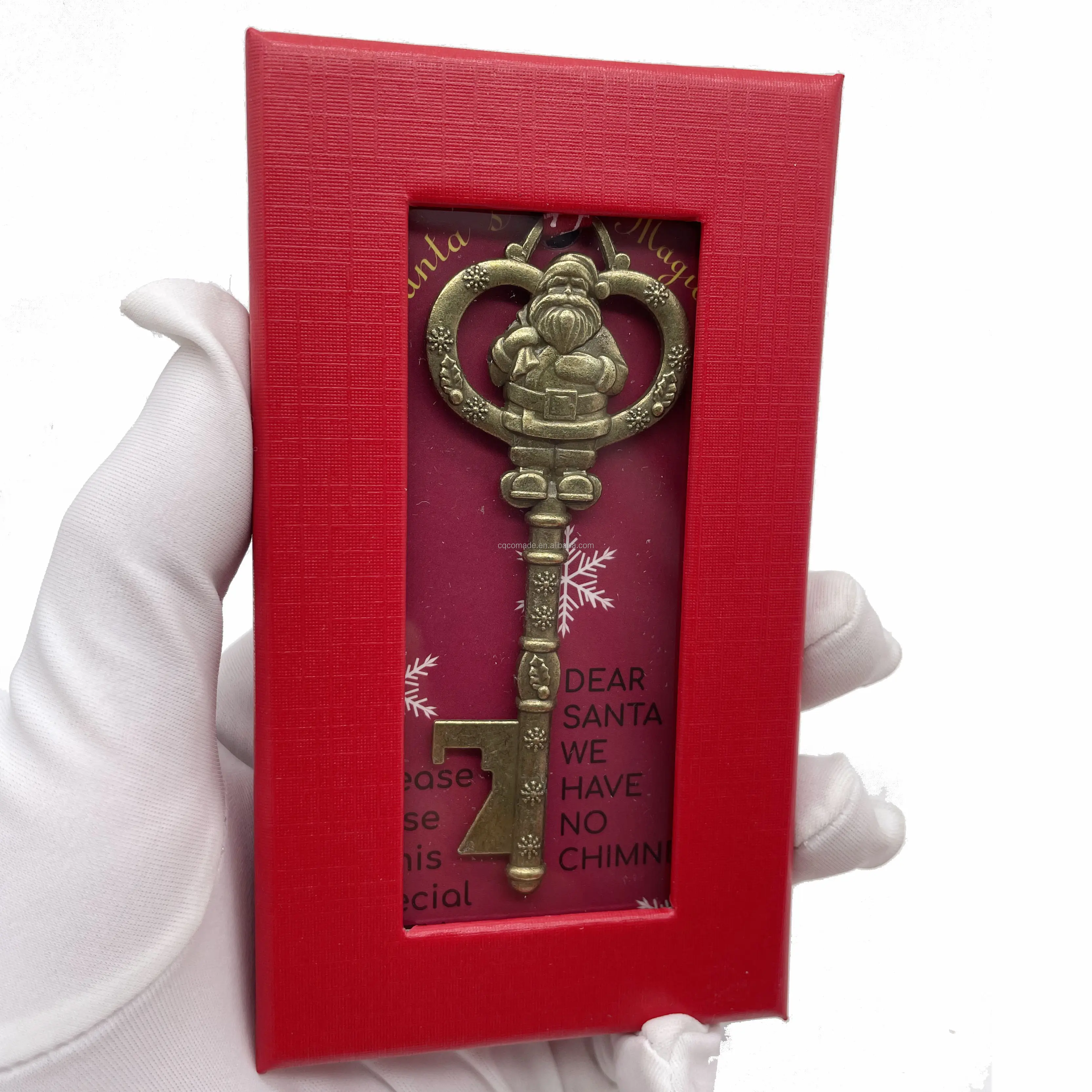 READY FOR SHIP Old metal Santa's Magic Keys with Red Gift Box Christmas gift Santa Key