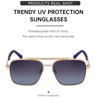 Lunettes de soleil unisexes de haute qualité avec logo personnalisé, monture en métal pleine bordure, légères, UV400, anti-radiation, confortables, tendance, design