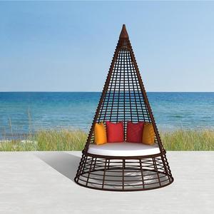 <span class=keywords><strong>Lit</strong></span> <span class=keywords><strong>de</strong></span> repos en rotin tissé <span class=keywords><strong>de</strong></span> style conique pour l'extérieur transat créatif pour patio hôtel solarium cour jardin villa loisirs cadre en aluminium - Product Image 5