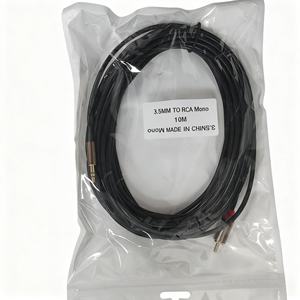 Câble <span class=keywords><strong>adaptateur</strong></span> audio 3,5 mm Aux vers RCA simple pour haut-parleur stéréo ou caisson de basses avec fiches plaquées or, 3 m, noir - Product Image 6