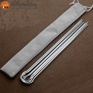 6 Brochetas Telescópicas de Acero Inoxidable en Forma de U de 12 Pulgadas, Antioxidantes, <span class=keywords><strong>con</strong></span> Doble Punta, para Barbacoa, <span class=keywords><strong>con</strong></span> Estuche de Tela para Guardar, para Parrilla - Product Image 3