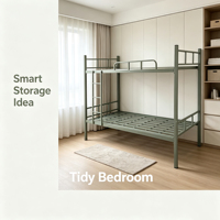 Lits superposés en métal à design séparable, lits doubles transformables en lits simples pour une disposition flexible en dortoir