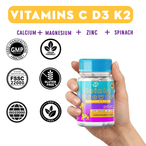 Cápsulas para el Crecimiento en Altura Haccp, Suplemento Natural para el Crecimiento y Desarrollo de Niños y Adolescentes, Vitamina D, K, Calcio, Edades 4+ - Product Image 3