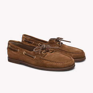 Chaussures <span class=keywords><strong>bateau</strong></span> en cuir véritable et daim pour femme, à lacets, mocassins à bout rond, plates, décontractées, vente en gros, OEM, personnalisables - Product Image 2