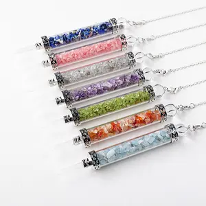 Groothandel Natuurlijke Rozenkwarts Wand Hanger Sieraden Amethist Crystal Chips Slinger