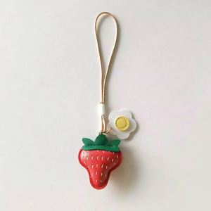 2025 Trendy Strawberry PU Keychain Cute Fruit Design Fashion Keyring for Women, Girls - High Quality Wholesale <b>Key</b> <b>Chain</b> Gift - Product Image 6