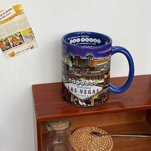 680ml Las Vegas <span class=keywords><strong>Casino</strong></span> Calcomanía en relieve Impresión Taza de cerámica Taza de cerveza - Product Image 5