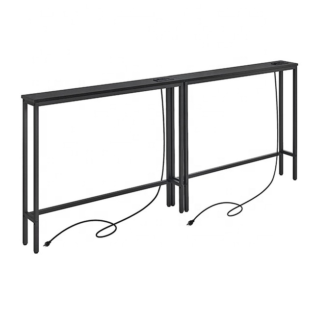 Modern Living Room Console Table with Shelves Couch Charge Station for Park Warehouse Laundry Wine Cellar Applications