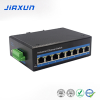 Switch PoE de Red de 8 Puertos 100/1000Mbps, Switch Fast Ethernet PoE+ No Administrado, Montaje en Riel DIN, DC 48V~55V