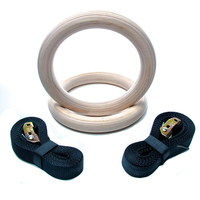 Anillas de Gimnasia Ajustables de Madera, Equipo de Entrenamiento, Anillas de Ejercicio, Anillas de Suspensión Portátiles para Entrenamiento