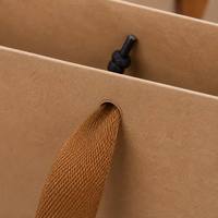 Großhandel Kraftpapier-Einkaufstaschen mit Bandgriff, Flachboden, Seitenfalten, Geschenktüten, unbedruckt, verschiedene Größen, T-Clip