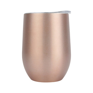 Stainless Steel Tumbler 12oz Egg Shaped Vacuum Insulated Travel Mug With Clear Lid And Straw Friendly Design - Product Image 2