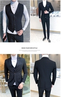 Trajes de Negocios a Cuadros M-58XL, el Mejor Traje de Tres Piezas para Novio de Boda, Esmoquin Informal (Chaqueta+Chaleco+Pantalones), Traje de Negocios para Hombre de Talla Grande