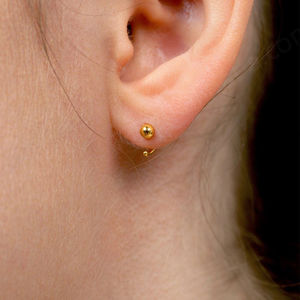 Pendientes minimalistas chapados en oro de Plata de Ley 925 de último diseño - Product Image 4