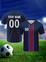 Maillot de football personnalisé avec logo OEM, design de club, unisexe, col en V, polyester, impression par transfert thermique, séchage rapide
