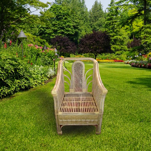 Natural Handmade Bamboo <b>Cane</b> Rocking <b>Chair</b> Back Support Armrest for Outdoor Use Eco-friendly Weather Resistant Bedroom Living - Product Image 1