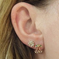 Boucles d'oreilles fantaisie en forme de feuille de monstera, bijoux féminins, en argent Sterling 925, à la mode