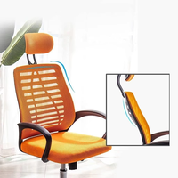 Chaise de bureau professionnelle avec accoudoirs en boucle, tissu maillé respirant, soutien lombaire, base 5 étoiles pour la maison et le bureau