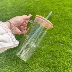 Gobelet en verre de 32 oz avec poignée et couvercle anti-fuite pour une expérience de conduite sans désordre - Product Image 4